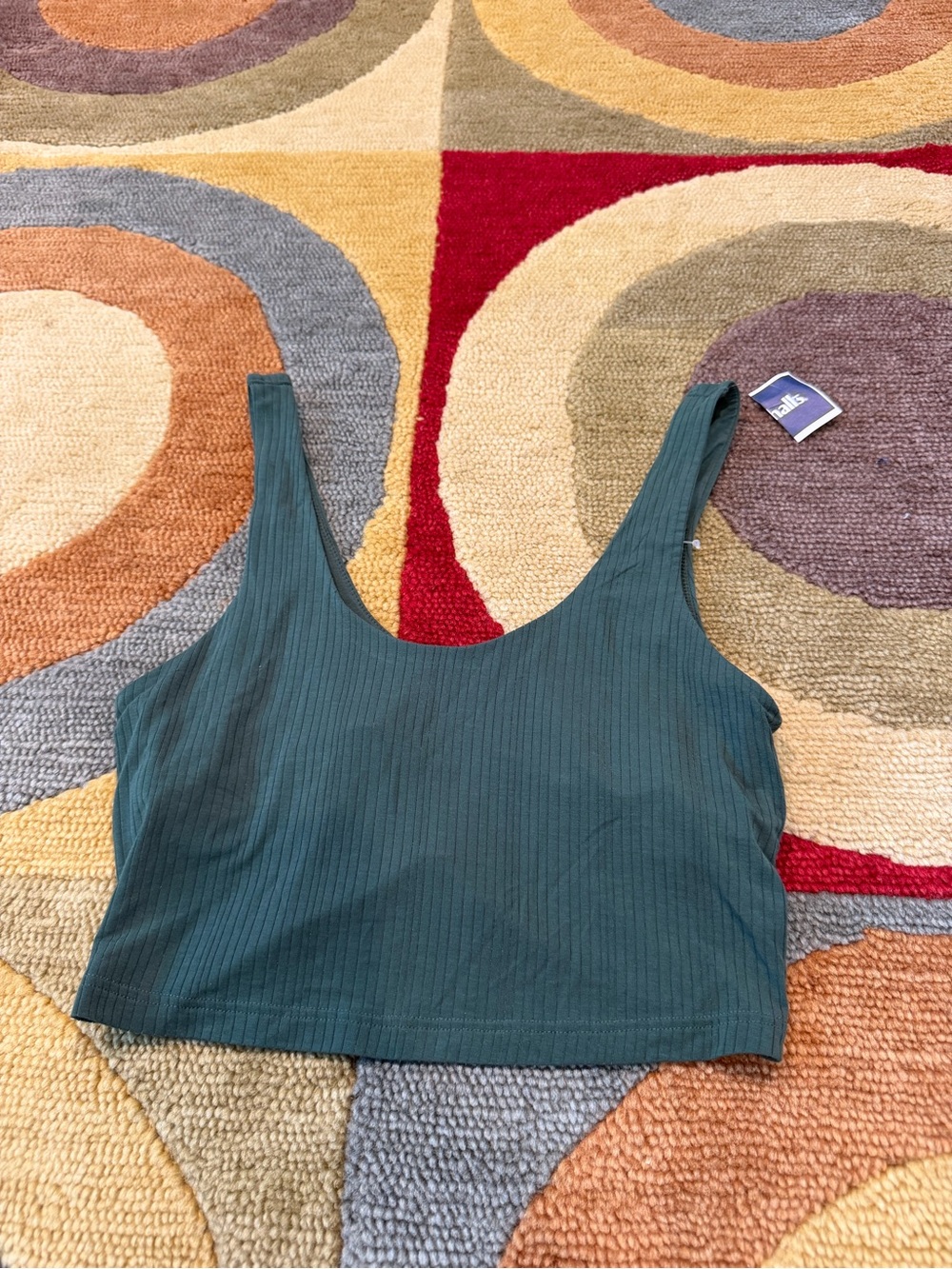 NWT Offline by Aerie Marshalls Longline Bralette Tank Top Dark Green Ribbed S